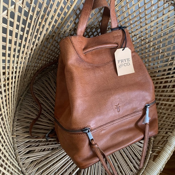 Frye Handbags - Frye and Co. cognac drawstring adjustable backpack